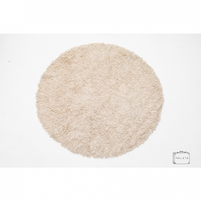 TAPETE REDONDO FELPUDO BEGE - D1,50