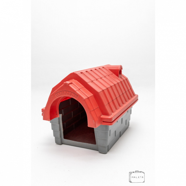 CASINHA DE CACHORRO CINZA TELHADO VERMELHO - L0,55XP0,75XA0,55
