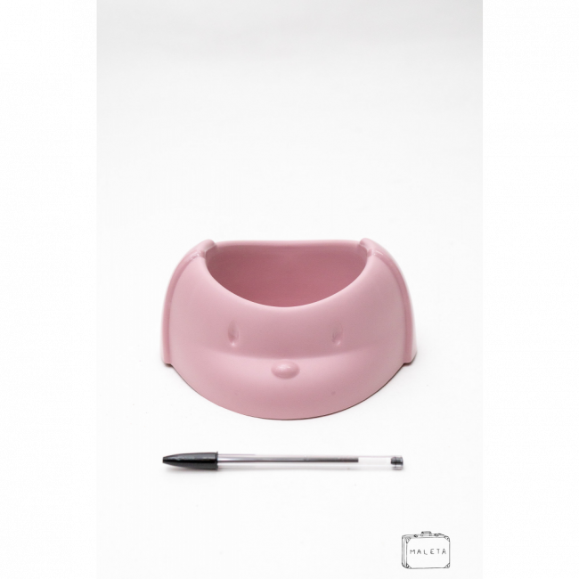 COMEDOURO BEBEDOURO PARA PET PLÁSTICO ROSA CACHORRO