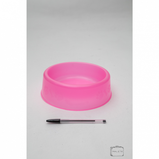 COMEDOURO BEBEDOURO PLÁSTICO CRYSTAL ROSA NEON