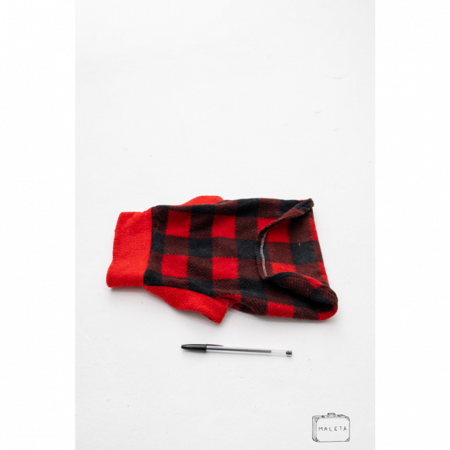 ROUPA PARA PET VERMELHA PRETA QUADRICULADA