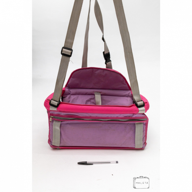 CESTO PARA TRANSPORTAR PET EM VEÍCULO ROSA