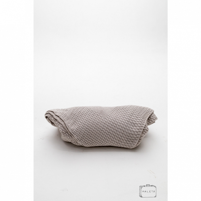 MANTA DE SOFÁ TRICOT CINZA