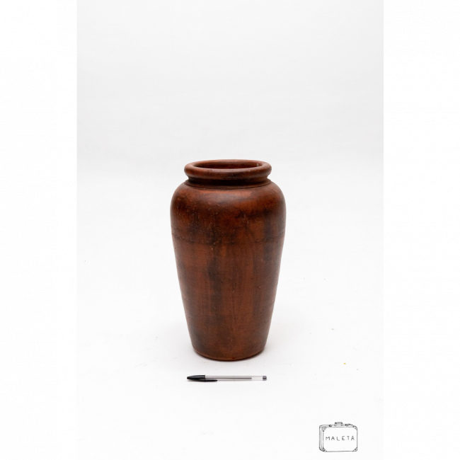 VASO DE BARRO AFRICANO (QUEIMADO) MARROM