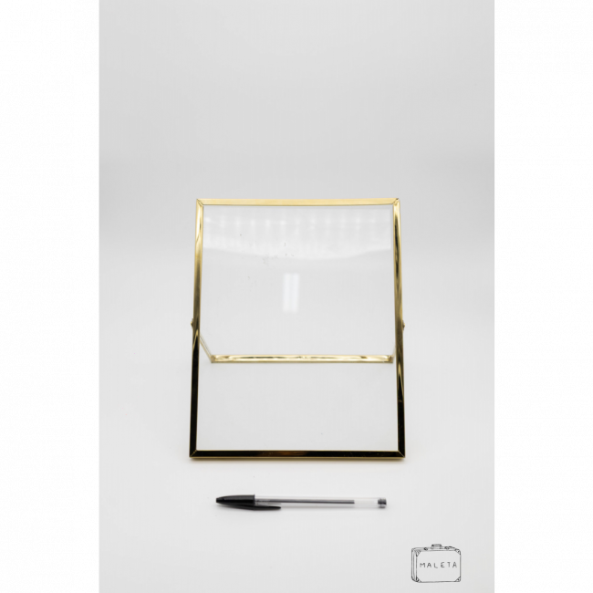 PORTA RETRATO METAL DOURADO 20X27