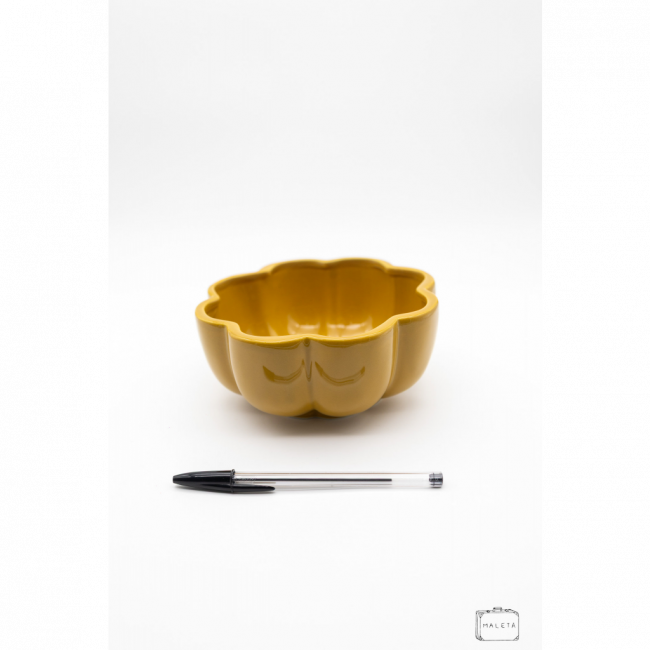 BOWL CERÂMICA FORMATO FLOR MOSTARDA - LS