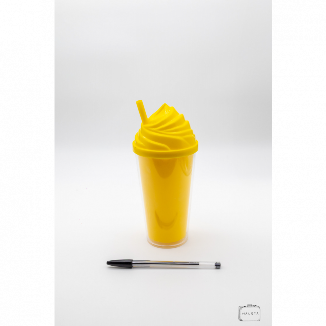 COPO ACRÍLICO TAMPA CUPCAKE COM CANUDO - LS