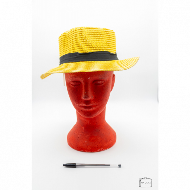 CHAPÉU AMARELO FITA PRETA - LS