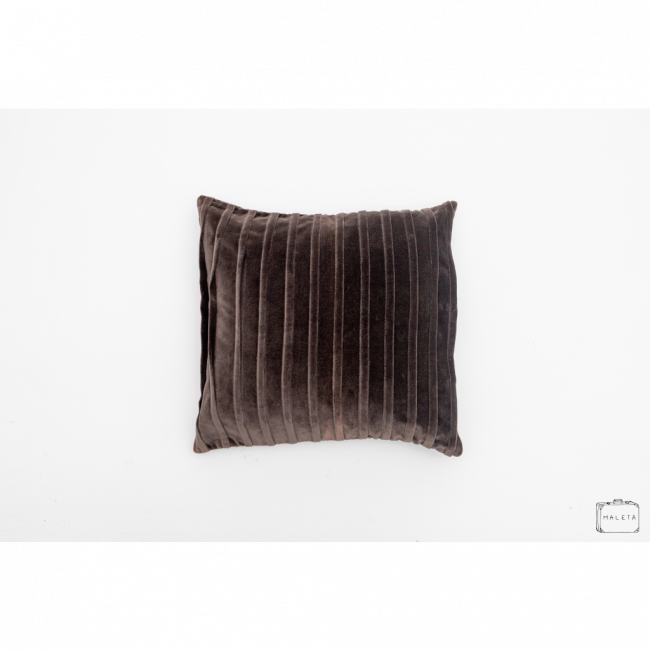 ALMOFADA VELUDO MARROM - 45X45