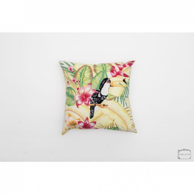 ALMOFADA FOLHAGEM TUCANO - 45X45