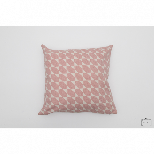 ALMOFADA CREME ESTAMPA ROSA CLARA - 50X50