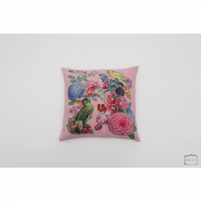ALMOFADA FUNDO ESTAMPA FLORES - 40X40