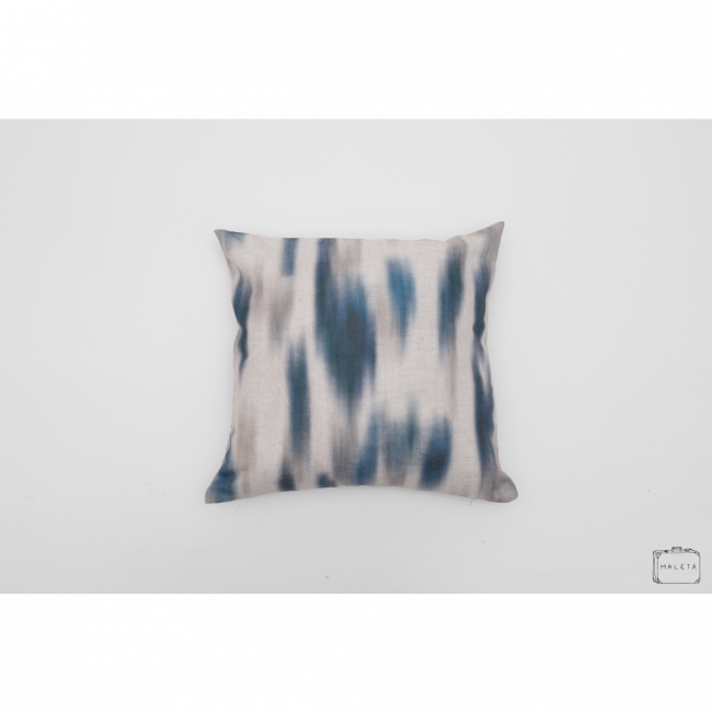 ALMOFADA BRANCA MANCHAS AZUIS E CINZA - 45X45