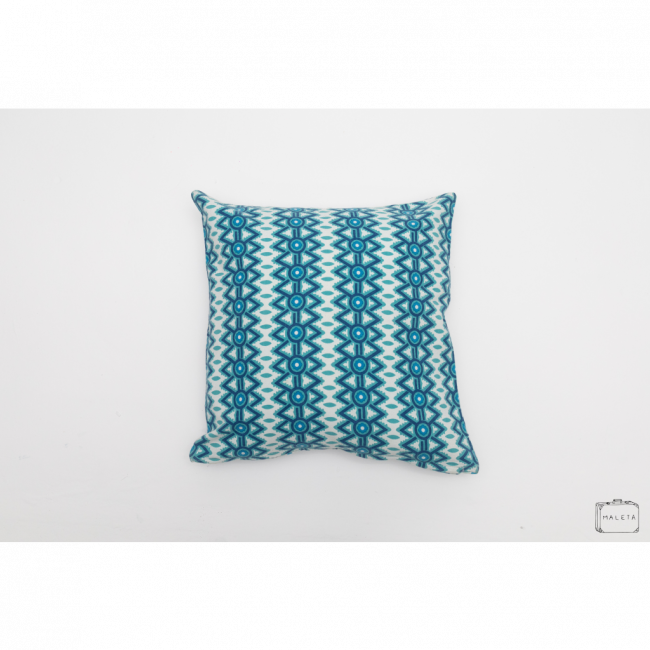ALMOFADA AZUL ESTAMPA OLHO - 45X45