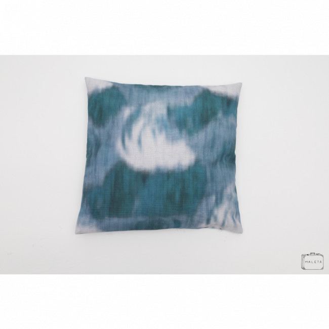 ALMOFADA MANCHAS AZUL/VERDE - 50X50