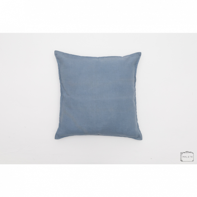 ALMOFADA AZUL LINHO - 45X45