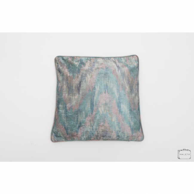 ALMOFADA MANCHADA AZUL E ROSA - 50X50