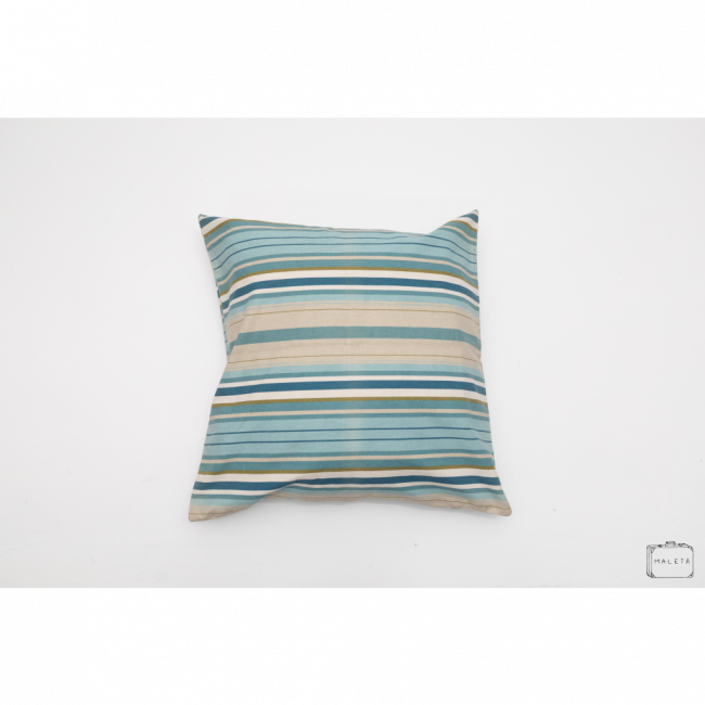 ALMOFADA LISTRADA AZUL - 50X50
