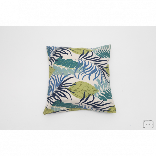 ALMOFADA OFF-WHITE ESTAMPA FOLHAGEM - 50X50