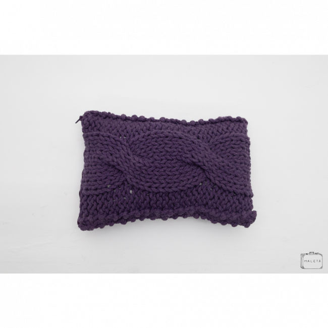 ALMOFADA TRICÔ ROXA - 30X25