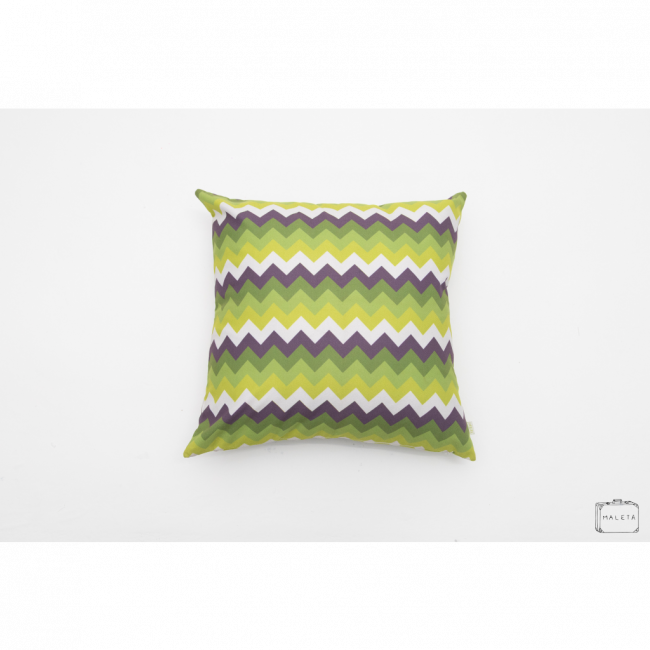 ALMOFADA VERDE ZIGZAG - 45X45