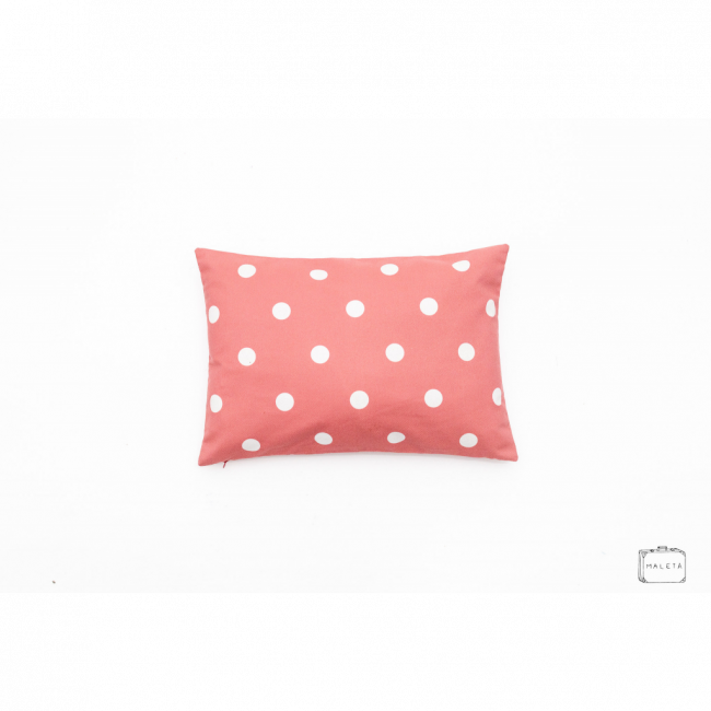 ALMOFADA ROSA POÁ BRANCO - 45X30