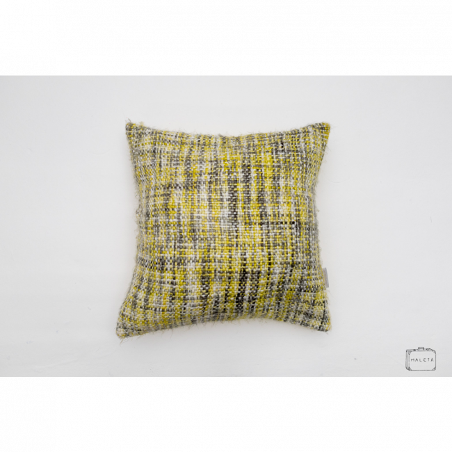 ALMOFADA TROUSSEAU AMARELA/VERDE - 50X50
