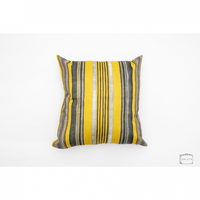 ALMOFADA AMARELA LISTRADA - 45X45