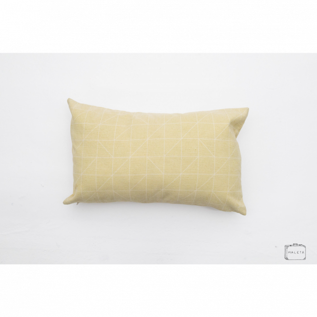 ALMOFADA AMARELA CLARA LINHAS FINAS - 50X30