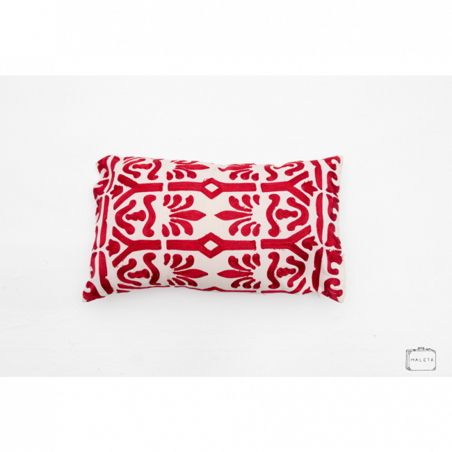 ALMOFADA BRANCA ESTAMPA VERMELHA - 45X30
