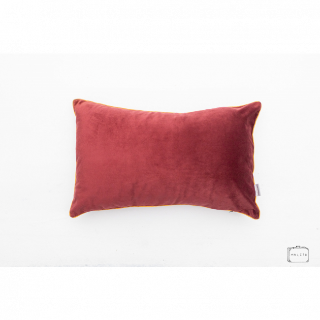 ALMOFADA SUEDE BORDÔ COSTURA LARANJA - 45X30