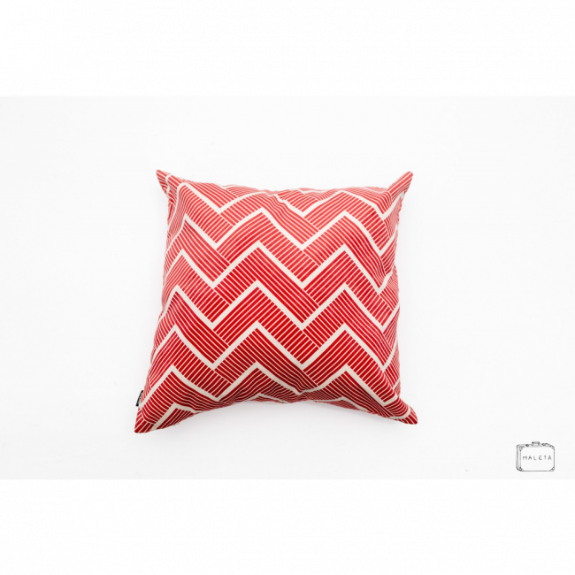 ALMOFADA ZIGZAG VERMELHA - 45X45