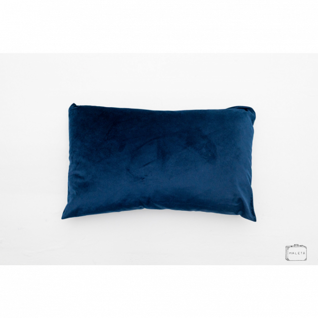 ALMOFADA VELUDO AZUL PETROLEO - 50X30