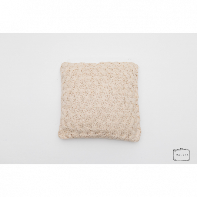 ALMOFADA CREME CROCHÊ - 45X45