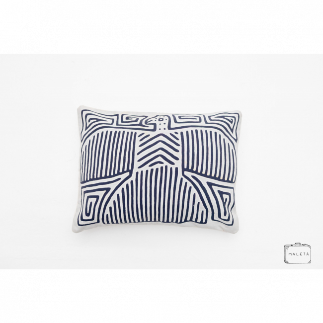 ALMOFADA BRANCA ESTAMPA PÁSSARO LINHAS - 40X30