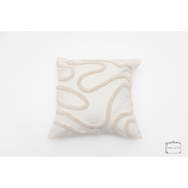 ALMOFADA CREME COM PELINHOS – 45X45