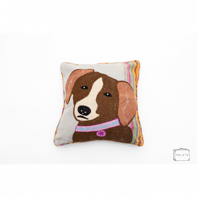 ALMOFADA CACHORRO MARROM - 40X40