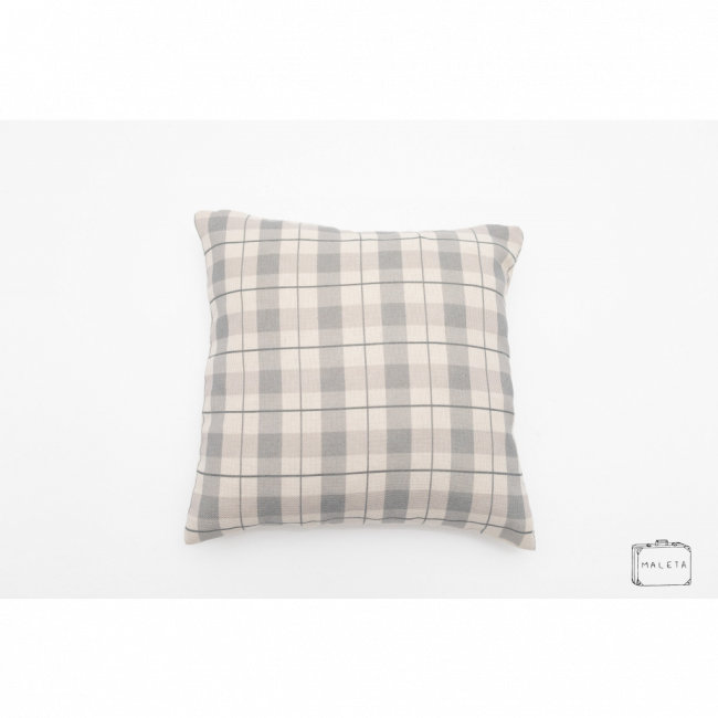 ALMOFADA CINZA CLARA XADREZ CINZA ESCURO - 42X42