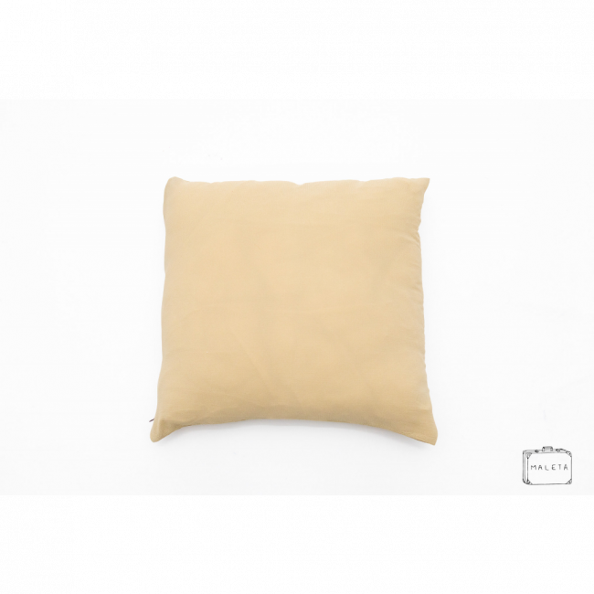 ALMOFADA CREME ZÍPER MARROM - 45X45