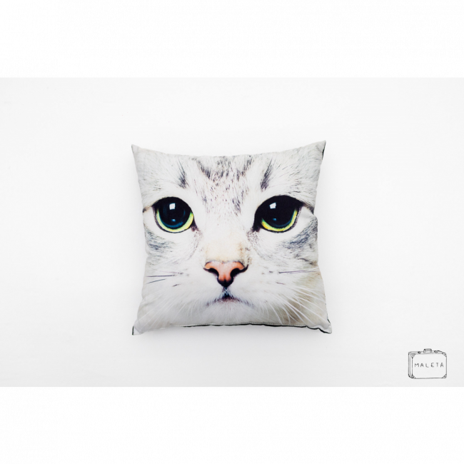 ALMOFADA GATO BRANCO - 30X30