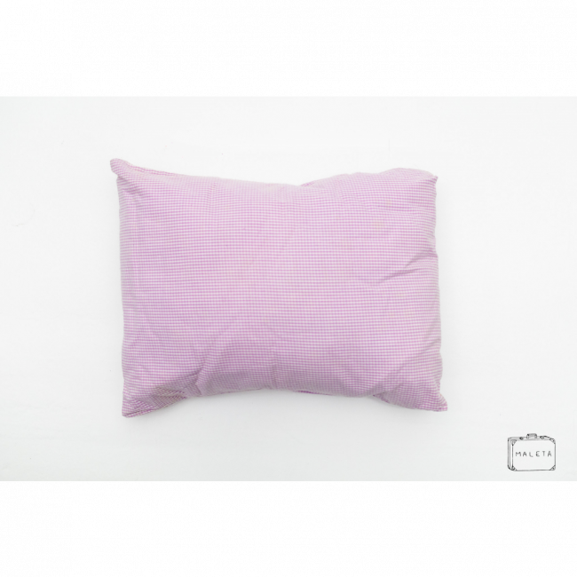 ALMOFADA XADREZ ROSA E BRANCA - 35X25