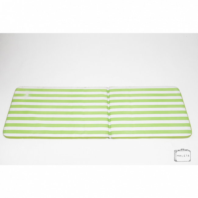 COLCHÃO DE ESPREGUIÇADEIRA VERDE LIMÃO LISTRA BRANCA - 0,60X1,85