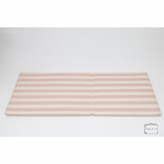 COLCHÃO DE ESPREGUIÇADEIRA ROSA E BRANCO - 0,70X1,90