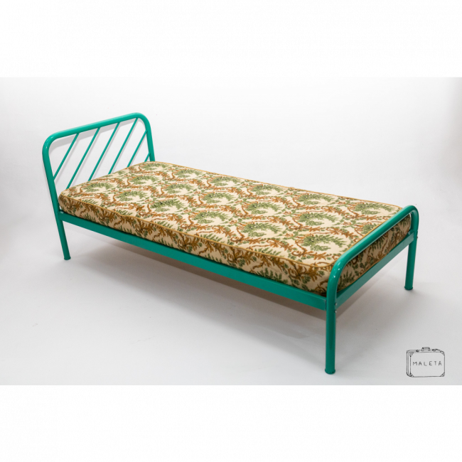CAMA SOLTEIRO FERRO VERDE ÁGUA - L0,85XP1,95XA0,82