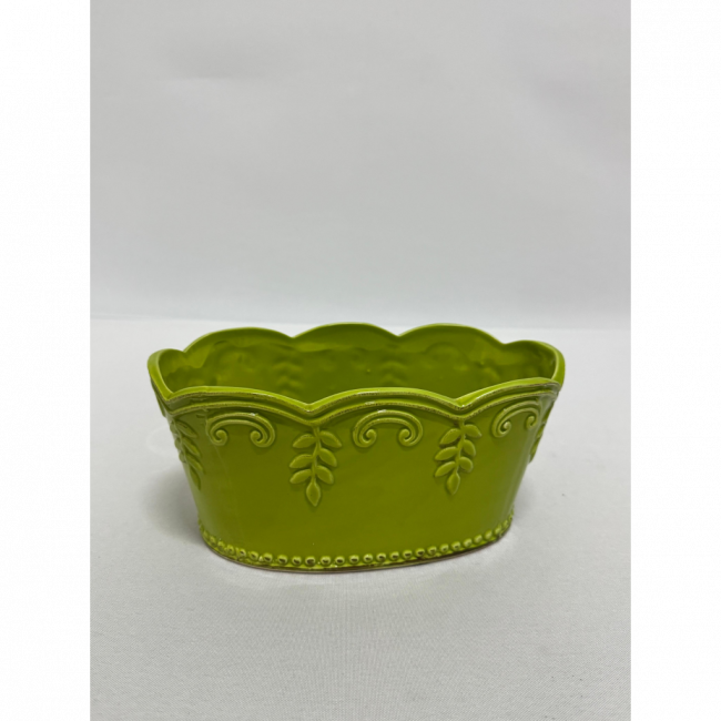 Vaso Oval M cerâmica Verde