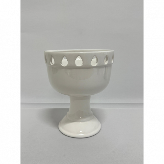 Vaso gota cerâmica G branco