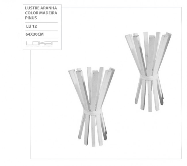 Lustre Aranha color madeira pinus_64x30cm