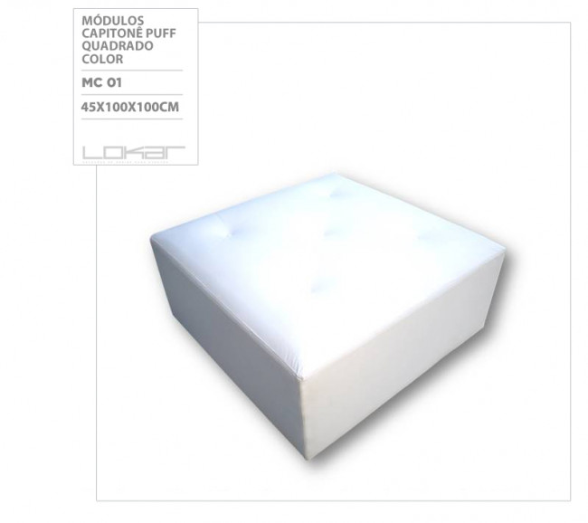 Módulo capitone quadrado courino branco_45x100x100cm