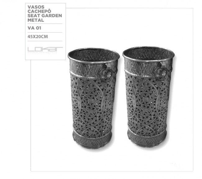 Vaso cachepô seat garden metal_45x20cm