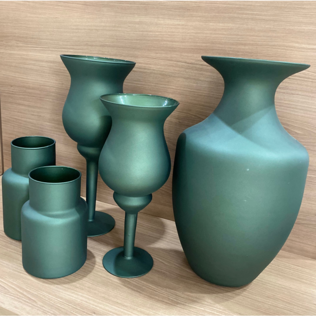 Vaso Taça Verde Fosco M